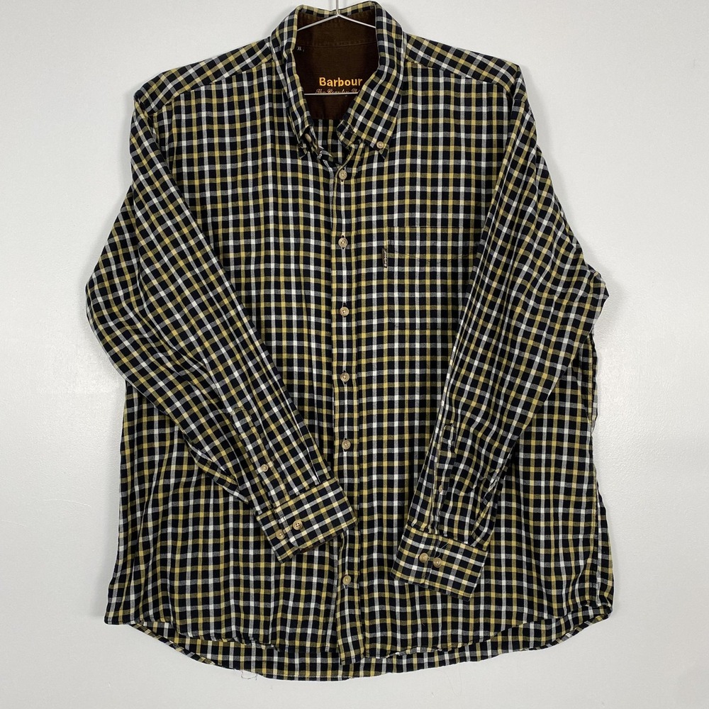 Barbour Country Shirt Mens XL Multicolor Check Flannel‎ Button Down Long Sleeve